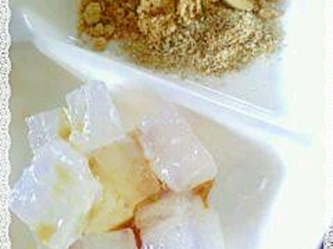 片栗粉で 5分混ぜ混ぜ わらび餅風 くず餅風 レシピ 作り方 By ヘルムート 楽天レシピ